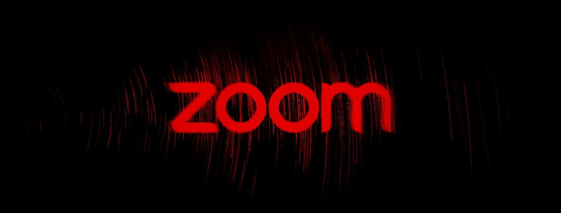 Black and red Zoom logo